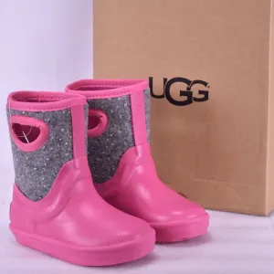Youth UGG Kex Sparkle Pink Azalea Rain boots