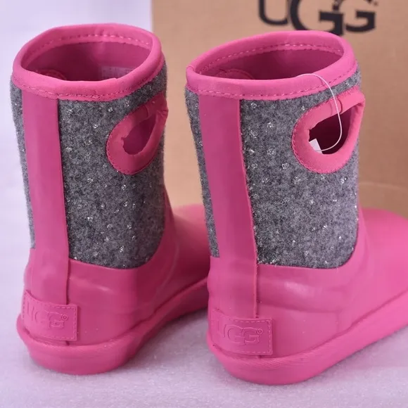 Youth UGG Kex Sparkle Pink Azalea Rain boots