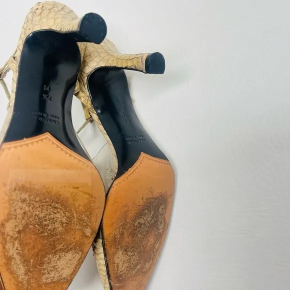 Yves Saint Laurent vintage snake print heels shoes size 7.5