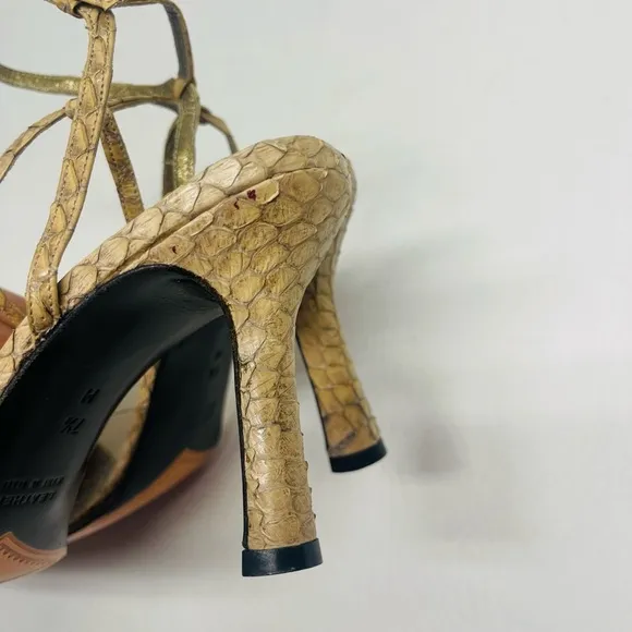 Yves Saint Laurent vintage snake print heels shoes size 7.5