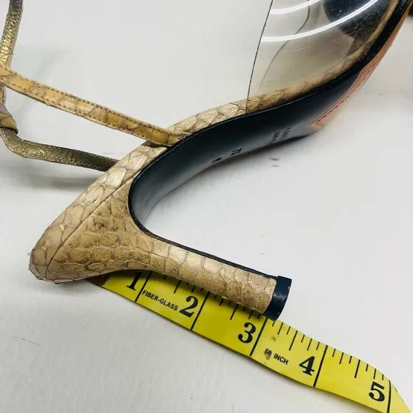 Yves Saint Laurent vintage snake print heels shoes size 7.5