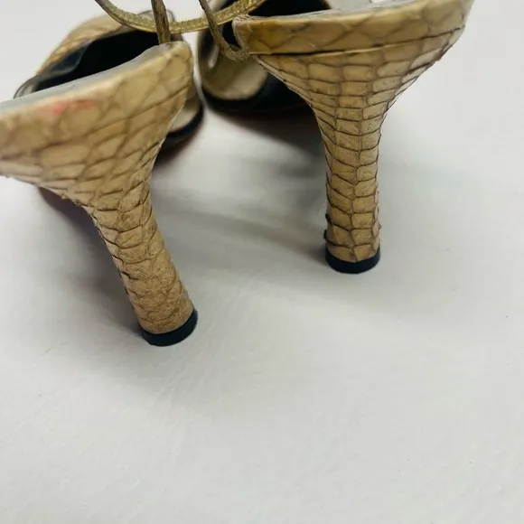 Yves Saint Laurent vintage snake print heels shoes size 7.5