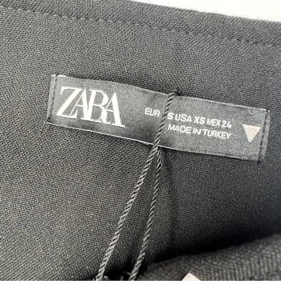 ZARA Black Seamed Mini Skirt XS NWT