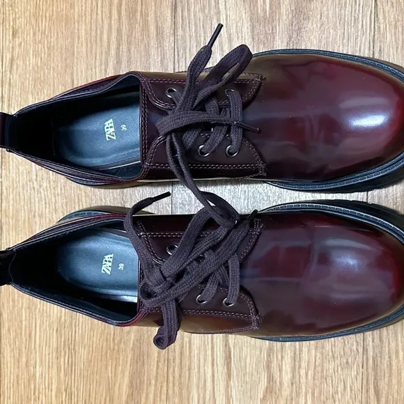 Zara chunky platform Derby shoes