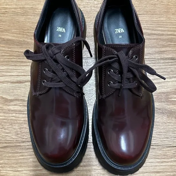 Zara chunky platform Derby shoes