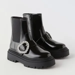 Zara kids HINESTONE HEART ANKLE BOOTS bloggeres favorite