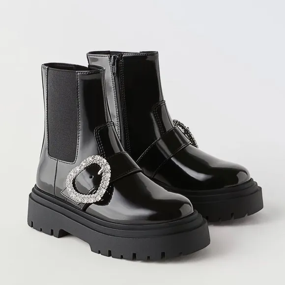 Zara kids HINESTONE HEART ANKLE BOOTS bloggeres favorite