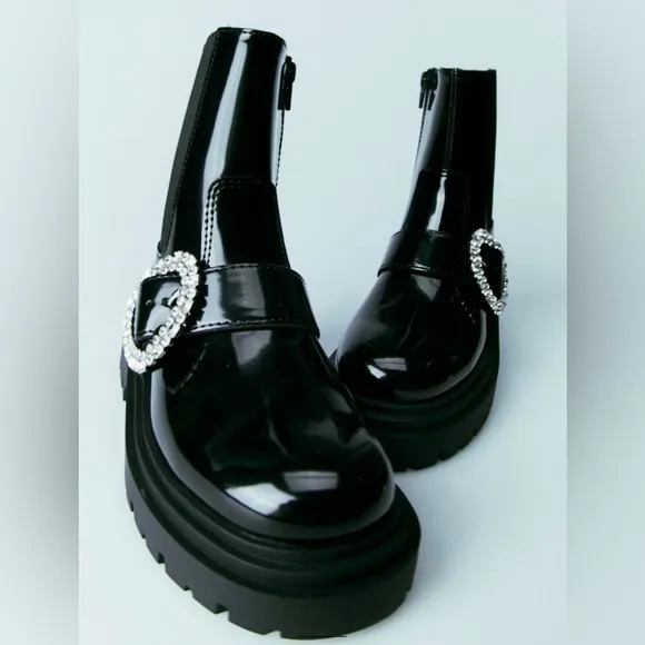 Zara kids HINESTONE HEART ANKLE BOOTS bloggeres favorite