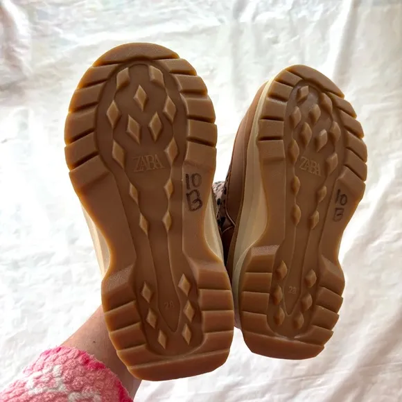 Zara Kids padded Animal Print Boots SZ 11.5 NWOT