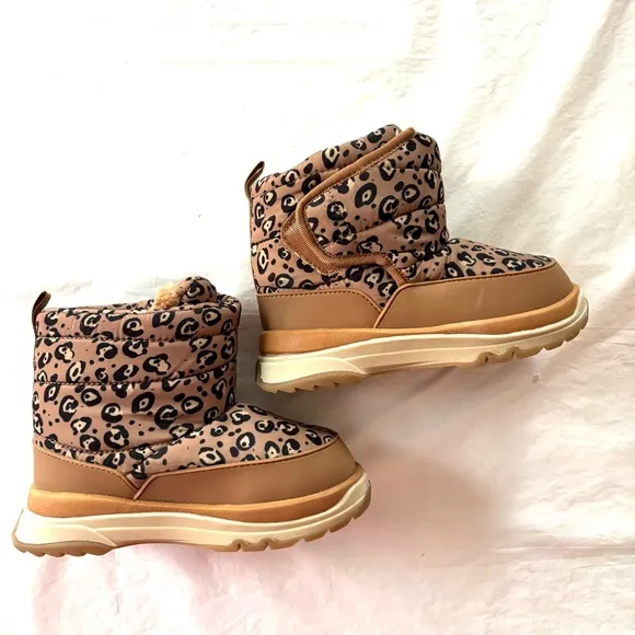 Zara Kids padded Animal Print Boots SZ 11.5 NWOT