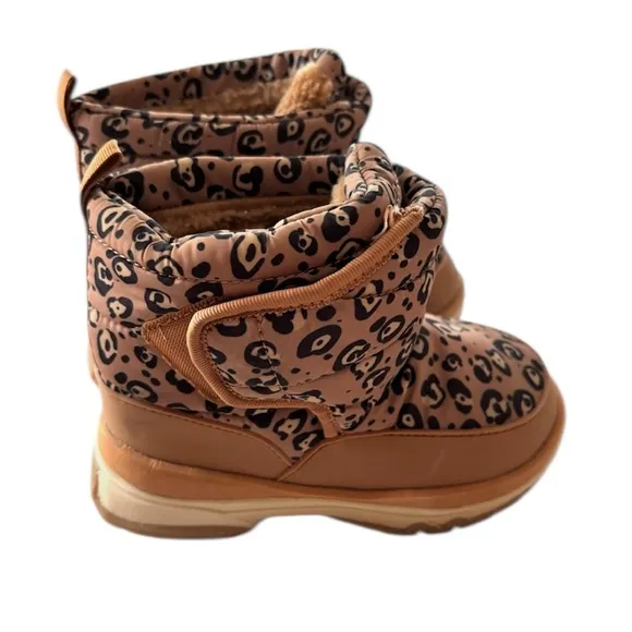 Zara Kids padded Animal Print Boots SZ 11.5 NWOT