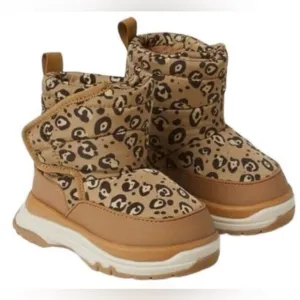 Zara Kids padded Animal Print Boots SZ 11.5 NWOT