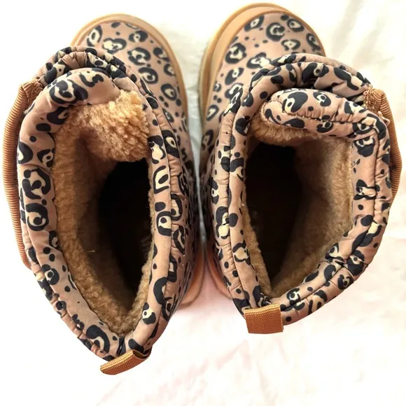 Zara Kids padded Animal Print Boots SZ 11.5 NWOT