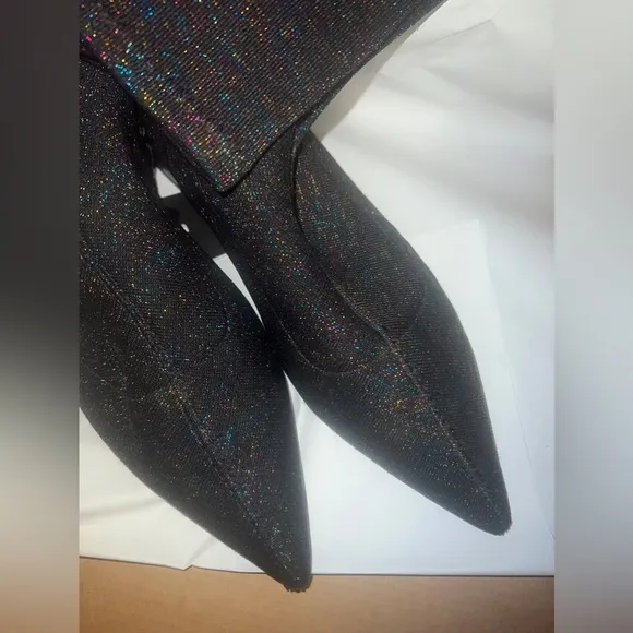 Zara Sparkly Over the Knee Stretch Long Boots - Size 38 - NWT