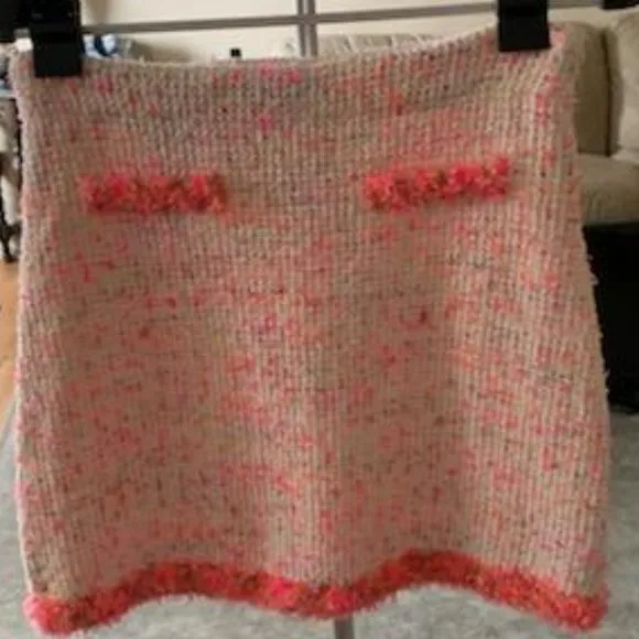Zara Tweed frayed skirt