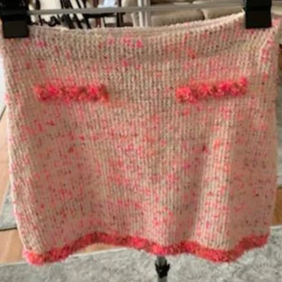 Zara Tweed frayed skirt