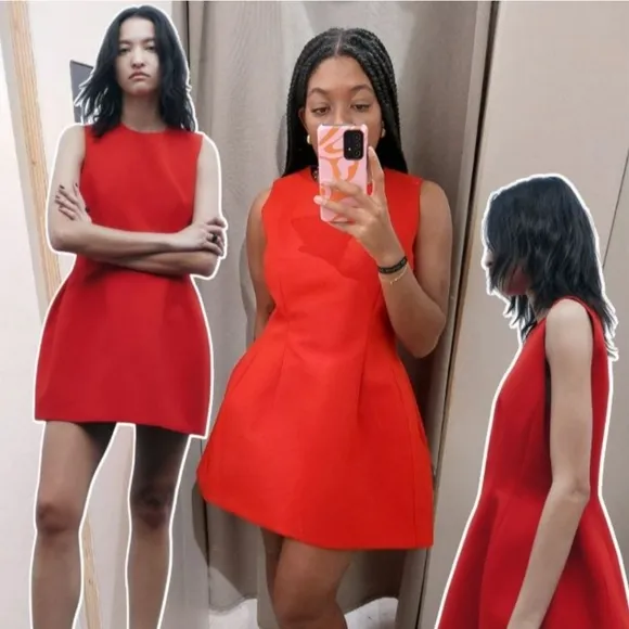 Zara Voluminous short dress red size S