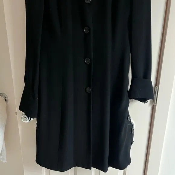 Zelda - Black Longline Button Front Trench Coat