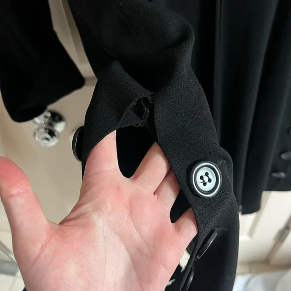 Zelda - Black Longline Button Front Trench Coat