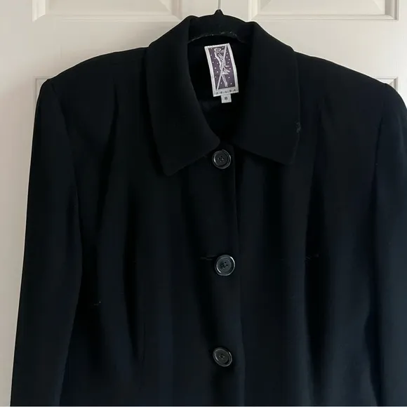 Zelda - Black Longline Button Front Trench Coat