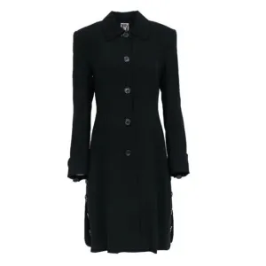 Zelda - Black Longline Button Front Trench Coat