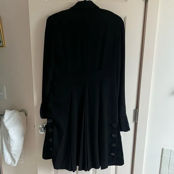 Zelda - Black Longline Button Front Trench Coat