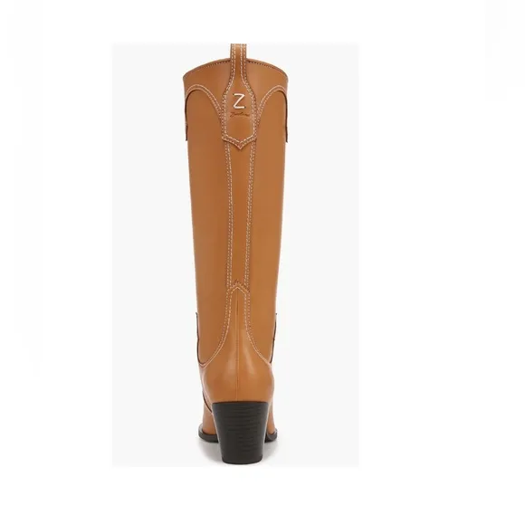 Zodiac Dawson Cowboy Boots Pointy Toe &amp; Knee High Cuoio Brown Women’s Size 6.5