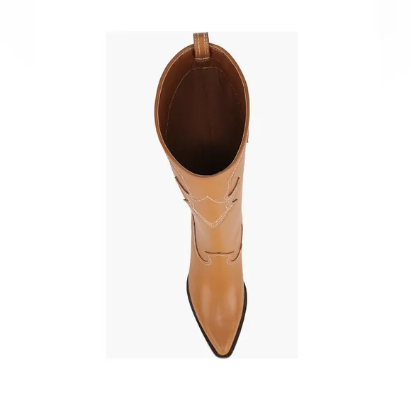 Zodiac Dawson Cowboy Boots Pointy Toe &amp; Knee High Cuoio Brown Women’s Size 6.5